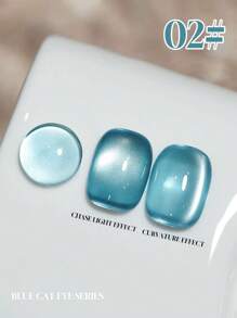 6PCS 2025 New Fruit Sea Water Blue-Green Fine Magnetic Powder Cat Eye Gel Nail Polish 12ml, Spring And Summer Ice Transparent Magnetic Nail Art Set, Includes Base Coat And Top Coat, Requires UV Lamp, Holographic Transparent Colors For Work/Commute/Dating, Hot-Selling 6-Color Set, Salon-Grade 28-Day Durability, Internet Celebrity Nail Design.