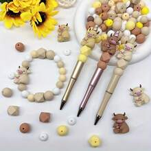 6/30 件可爱奶牛与小牛图案，非常适合送给母亲的礼物、DIY 工艺品、钥匙扣和珠宝制作 | 质地柔软的珠子及组合 | 优质硅胶材料，珠宝制作用品 | 创意手工珠子 | 硅胶工艺珠 - 母子牛矽膠珠套裝 - 查看 7