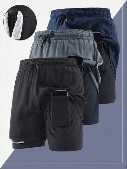 1 st. Herr Utomhussport Löpning Sommar Andningsbara Snabbtorkande Tryckta Shorts, Lämpliga För Vår/Sommar Utomhuslöpning Och Fitness