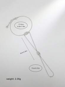 1pc S925 Sterling Silver Gold Plated Rhinestone Evil Eye Connect Finger Bracelet, Hypoallergenic Pure Silver, High-End Gold Plated Pure Silver Jewelry Bracelet, Suitable For Women's Daily Wear/Gift - Multicolor - View 2