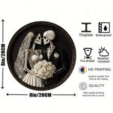 1pc Until Death Do Us Part Round Sign, Suitable For Decoration In Home, Shop, Bathroom Wall, Round Metal Decor Home Decor Halloween Decor Fall Decor Room Decor