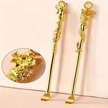 4 piezas Limpiaorejas con llavero con diseño de dragón y fénix - Herramienta de limpieza de oídos, sin batería, práctica herramienta de eliminación de cerumen para el hogar y uso personal - Multicolor - Ver 7