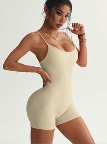 TCVC Women's Solid Color Backless Sports Jumpsuit - Breathable & Comfortable Sleeveless Camisole Jumpsuit,Suitable For Yoga, Gym Workout, All Seasons