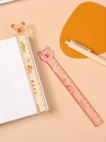 1pc 15 Cm Measuring Ruler, Creative Cartoon Animal Shape Ruler, Stationery Ruler With Wavy Line School Supplies - Multicolor - View 11