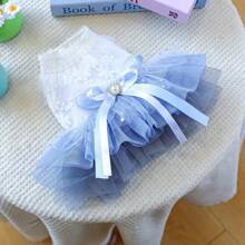 Dog Princess Dress Bow Puppy Girl Tulle Dress Pet Summer Clothes For Wedding Party