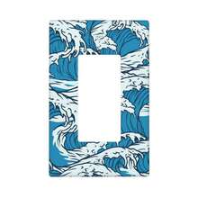 1pc Cute Sea Waves Light Switch Cover Plate Decorative Wall Plate Single Toggle Light Switch Cover Plate Decorative Covers Durable Switch Covers - Multicolor - View 10