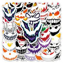 50pcs Mischievous Horror Skull Graffiti Stickers For Halloween Decorations, Scrapbooking, Phone, Guitar, Tablet Room Decor Wall Decor Wall Sticker