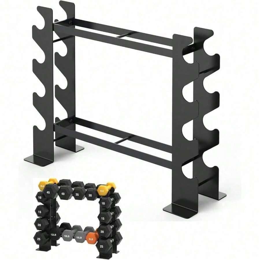 Soporte de Pesas Compacto para Mancuernas Gimnasio en Casa, Soporte Mancuernas con Marco Compacto, Soporta 180 Kg