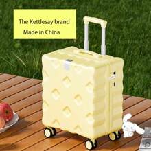 20-Inch Small Suitcase, Young Girl Cute Design Lightweight Carry-On Travel Luggage, Sit-On Foldable Durable Pressure Proof Bag For School School Accessories School Stuff