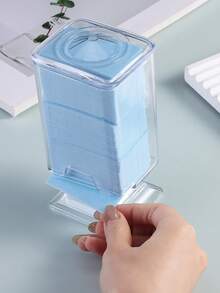 1pc Lint Free Nail Wipes Nails Storage Box Acrylic Material Standing Design Container Remover Organizer Makeup Case Nail Art Tools Pink Clear Black - Multicolor - View 9