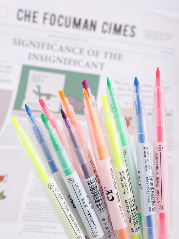 6 Stücke Dual-tip-textmarker Stifte, Marker Stifte, Zuckerfarbene Aquarell Stifte Für Studenten, Graffiti, Zeichnen