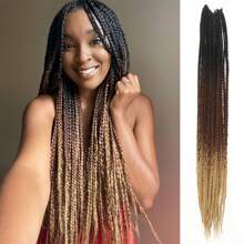 22 hebras Extensiones de cabello trenzado a ganchillo de 24 pulgadas rectas preanudadas sintéticas, trenzas a ganchillo de médium con nudo libre, trenzas a ganchillo diosa sirena de color negro natural para mujeres