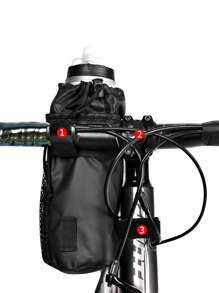 1 pieza Bolsa para botella de agua de bicicleta, Bolsa multiusos de bicicleta para teléfono móvil y botella de agua, Bolsa portabidón de bicicleta, Portabidón de bicicleta, Portabidón de ciclismo aislado, Bolsa de manillar para bicicleta de carretera, Soporte para taza de bicicleta, Bolsa de barra aislada, Bolsa de almacenamiento de bicicleta, Bolsa portabidón de bicicleta