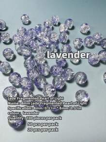 Set de 50/100/200/500 piezas de cuentas de vidrio de 6mm/8mm para manualidades de joyería DIY, para collares, pulseras, ropa, accesorios, decoración de teléfonos y bolsos, de colores mezclados A+B