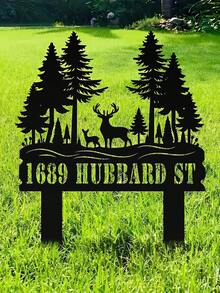 1pc Customizable Garden Sign With Post - Personalized House Number And Address Plaque, Fence, Yard, Lawn Art Decor, Weatherproof Metal Outdoor House Number Plate, Suitable For Yard, Garden, Birthday, Anniversary, Father's Day, Mother's Day, Thanksgiving, Wedding, Ideal Gift For Family And Friends - Multicolor - View 11