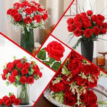 4/6/8/10/12 piezas Flor de rosa roja, apta para boda