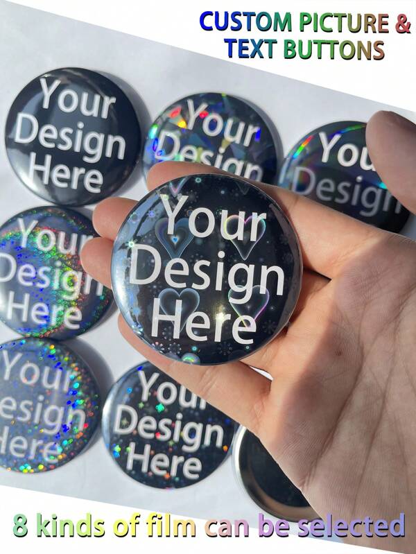 1/3/5/10/30/50/100Pcs Custom Text Birthday Buttons Pin, Custom Photo Button,Personalized Photo Button, Pet Memorial Photo Button,Personalized Pins,Customized Graduation Pin Button, Loss Loved One Memorial Button