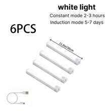 Kexinlighting Kexinlighting 4/6PCS LED Motion Sensor Lights - Built-In 400mah Rechargeable Battery Wireless Charging, Magnetic Base Suitable For Kitchen, Cabinets, Stairs And Wardrobes