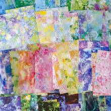 1 Set Of 20 Pcs Dream Fantasy Series - Dual Texture Flax Background Scrapbooking Paper, Dreamy And Tear-Off Paper For Diary/Planner - Multicolor - View 3