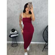 Vestido Midi Tomara que Caia Canelado em TECIDO ANARRUGA