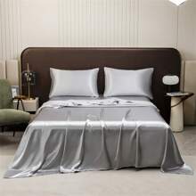 3pcs Soft Bedsheet Set, Including 1 Bedsheet And 2 Pillowcases, Breathable Solid Color Bedding Set, Machine Washable, All Season Use
