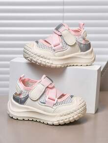 1 Pair New Outdoor Casual Sports Sandals With Hook And Loop Closure, Fashionable Versatile Design, Spring/Summer - Pink - View 1