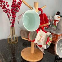 1PC Premium Bamboo Cup Holder Organizer – Space-Saving Kitchen & Office Storage Rack For Coffee Mugs, Pens, Tea Cups | Stylish Home Decor Gift For Housewarming, Weddings, Or Family Use ( Design) Back To School - Multicolor - View 7