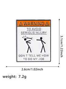 1PC Cartoon Badge Funny Quotes Enamel Badge Warning Sign Lapel Badge Backpack Badge Unisex Brooch