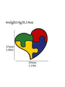 1 Pc Autism Awareness Teacher Enamel Pins Teach Accept Understand Love Brooches Lapel Badge Rainbow Picture Puzzle Pin For Autism Pin For Clothes Bag Charm School Kpop Backpack Teacher Supplies Bag Charms Cute Office Accessories Shirts Jacket Jewelry Christmas Halloween Autumn-Winter Accessories,Suitable For Teens, Youth,Men,Casual, Outdoor, Athletic, Vacation, Graduation Gifts, Birthday, Daily Wear Clothes Pin Funny Teacher Gifts - Multicolor - View 16