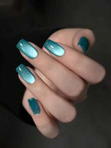 6PCS 2025 New Fruit Sea Water Blue-Green Fine Magnetic Powder Cat Eye Gel Nail Polish 12ml, Spring And Summer Ice Transparent Magnetic Nail Art Set, Includes Base Coat And Top Coat, Requires UV Lamp, Holographic Transparent Colors For Work/Commute/Dating, Hot-Selling 6-Color Set, Salon-Grade 28-Day Durability, Internet Celebrity Nail Design.