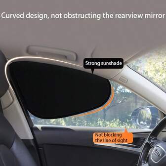 1 对汽车配件 - 静电吸附汽车挡风玻璃遮阳板、车内车窗遮阳挡板、安装简便、不会遮挡后视镜、可在驾驶时使用