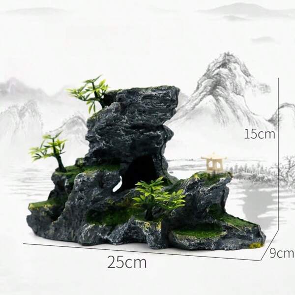 Resin Aquarium Decoration Rock, Fake Mountain Ornament For Fish Tank, Aquascaping Stones, Multi-Combination DIY Landscape Set, Terrarium Decor
