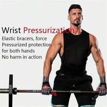 1 对举重助推带健身举重腕带防滑硅胶力量训练带硬拉Crossfit 手握腕托健身房锻炼配件健身房配件 - 彩色 - 查看 7