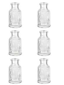 Set de vaze 1/6/12 piese, vază de sticlă pentru decorarea centrului, vază mică, vază modernă cu dungi transparente, vază vintage pentru decorarea mesei, petrecerea de nuntă și decorarea casei.