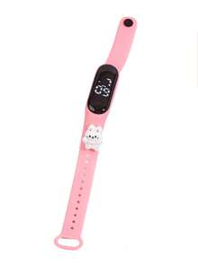 3 件儿童 LED 数字电子手表，兔子和独角兽设计，可爱多色 LED 电子手链，LED 数字儿童腕表 - 彩色 - 查看 9