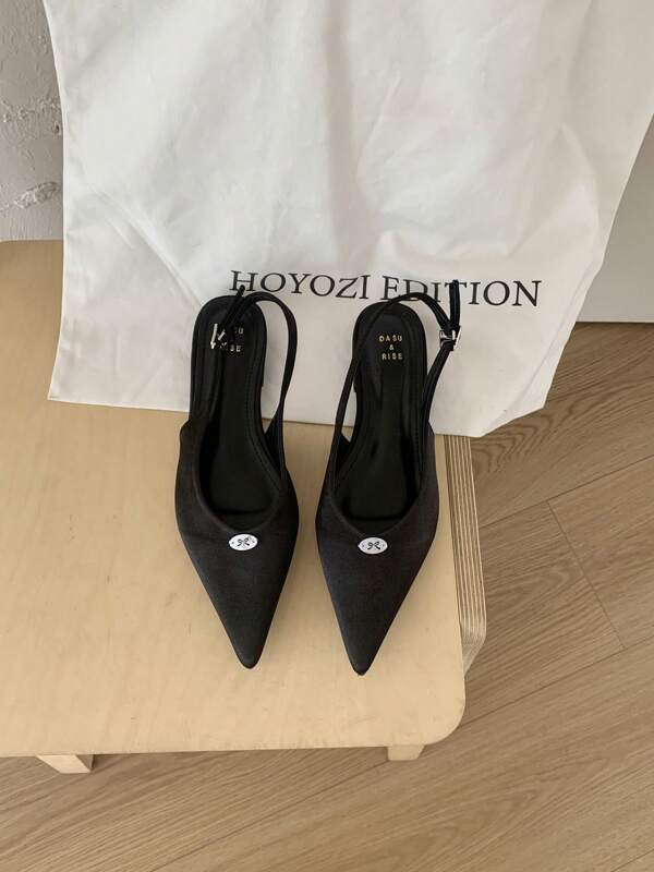 1 Paar elegante einfarbige Stoff-Schleifensandalen, modisch charmanter Fairy-Stil für Party, Hochzeit, Büro, Frühling/Sommer