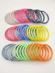 1 set de múltiples brazaletes de resina de colores de caramelo primaverales - cada brazalete tiene una textura agrietada única - pulsera - Ver 3