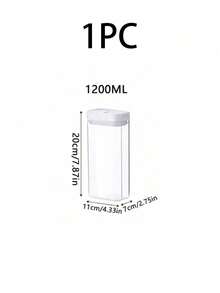 1/2 Pcs Kitchen Airtight Storage Jars, PET Material Dust-Proof Waterproof Pest-Proof Cereal Canister, Stackable Fridge Storage Box, Kitchen Storage Container, Food Storage Box, Rice Storage Box, Suitable For Storing Grains, Rice, Pasta, Flour And Sugar