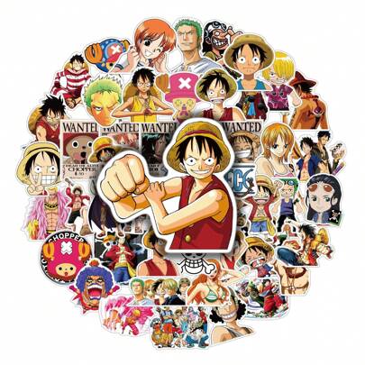 ONE PIECE 50 peças adesivos legais de anime de uma peça, desenhos animados, jogos, presente, faça você mesmo, skate, papelaria, telefone, geladeira, bicicleta, decalques, decoração, presente