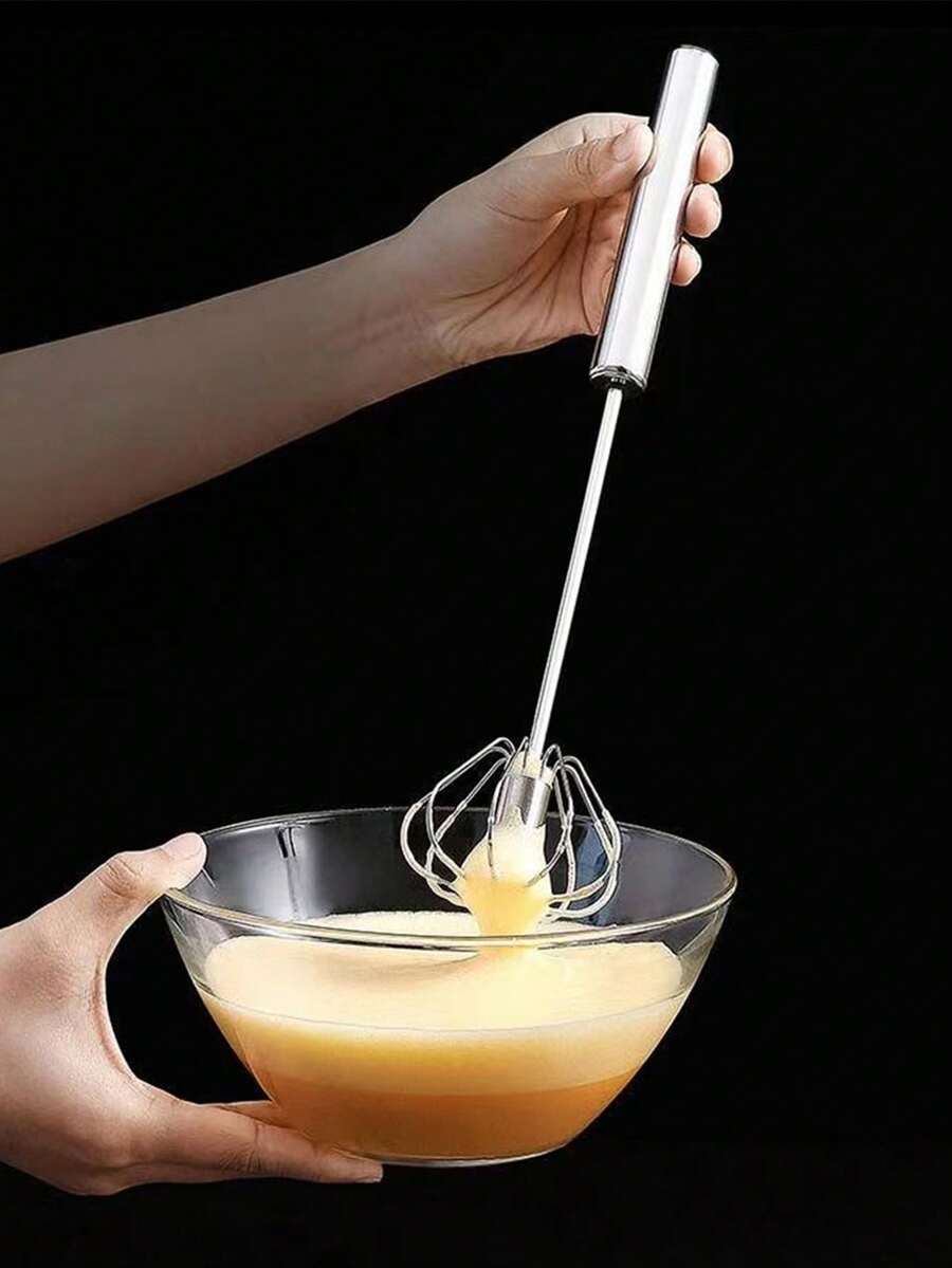 1pc Semi-Automatic Egg Beater, Household Non Electric Small Egg Mixer, Manual Cream Whisk, Stainless Steel Egg Mixer. Suitable For Home Use - Mixers, Cream Makers, Making Mixers, Easy To Use And Clean - High-Quality Egg And Egg Mixers For Cooking, Handheld Cream Mixers For Kitchen Baking Products. Easy To Use, Long-Lasting. - Multicolor - View 1