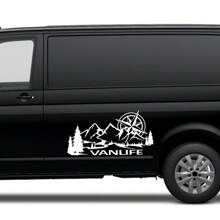 Auto Seitenaufkleber Campingbus Lebensstil Vanlife Dekor Aufkleber Vinyl Dekoration für LKW, Wohnmobil, Bus, Wohnwagen, Kleinbus Autozubehör