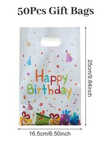 10/25/50 Stücke Geschenkbox Muster Geburtstag Geschenktüten, Geburtstags-Baby Dusch-Party Familie Freund Urlaubs-Party Dekoration Zubehör, Geburtstags-Party Danke Geschenktüten, Vielseitige Geschenkverpackung Zubehör
