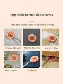 1Pc Wall Mop,Wall Mop Cleaner With Long Handle,Cleaning Mop,Multi-Functional Wall Cleaning Mop,Dusters For Cleaning,Long Handled Duster,Extendable Duster,Back To School Must Haves,Floor Wall Tile Glass Window Car Cleaning Mop,Splicing Wet And Dry Ceiling Mop,High-Quality Baseboard Cleaner,Professional-Grade Baseboard Cleaner Tool With Handle,Superior Quality Dust Mop,Efficient Ceiling Fan Cleaner Duster