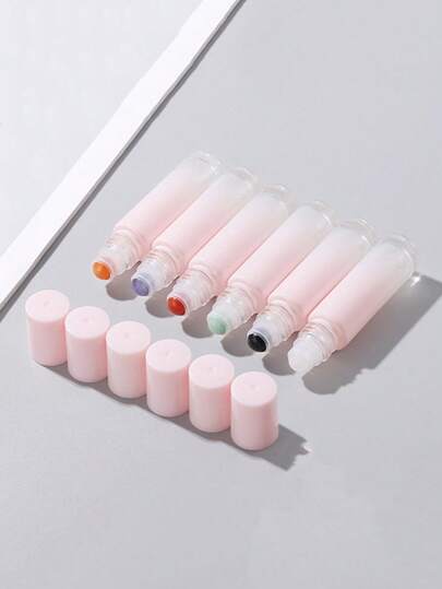 1/4/5 ชิ้น 10 มล. ขวดลูกกลิ้งแก้วสี, ขวดลูกกลิ้งสีชมพูไล่ระดับ, Essential Oil แบบพกพา & ภาชนะรีฟิลน้ำหอม, เหมาะสำหรับการเดินทาง