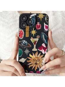 Funda para teléfono (1 unidad) con estampado collage. Funda transparente de TPU antigolpes y antihuellas. Compatible con phone S. - Multicolor 3 - Ver 5