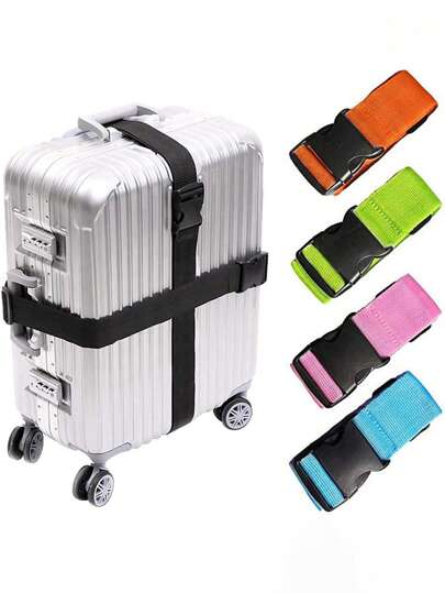 5cm Wide Adjustable Luggage Straps, Suitcase Belt Straps, Adjustable Bag Straps For Secure Luggage Wrapping, Heavy-Duty Buckle Straps For Travel, Luggage Belts,Practical Luggage Binding Strap,Anti-Explosion Binding Strap For Outing Luggage Packing Strap Travel Bag Holder Strap For Travel Flight Business Trip Holiday For Suitcase Backpack Bag For School School Accessories School Stuff