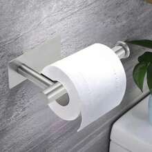 1 pieza Soporte de papel higiénico de acero inoxidable montado en la pared con instalación sin taladro, estante para rollos de papel, decoración de baño, decoración de otoño