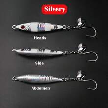 1pc Glow-In-The-Dark Sea Fishing Spoon Lure, With High-Speed Swivel Bearing, Rotating Noisemaker Sequins, Laser Coating, Sharp Metal Hook, Suitable For Marine, Freshwater And Boat Fishing, Targeting Mackerel, Yellowtail, Barracuda, Bass, Grouper Etc. - 15g/20g/30g/40g/60g/80g