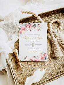 1/10/30/50 piezas - Invitaciones de boda personalizadas, tarjetas de invitación de boda personalizadas, tarjetas de celebración de boda, invitaciones sencillas de anuncio de boda, tarjetas de felicitación personalizadas con sobres, tarjetas de agradecimiento, invitaciones de boda, artículos de boda - Multicolor - Ver 5