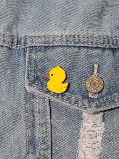 1 Stück modische Metall Tropfen glasierte gelbe Enten Brosche, Accessoire Dekoration zum täglichen Tragen für Frauen